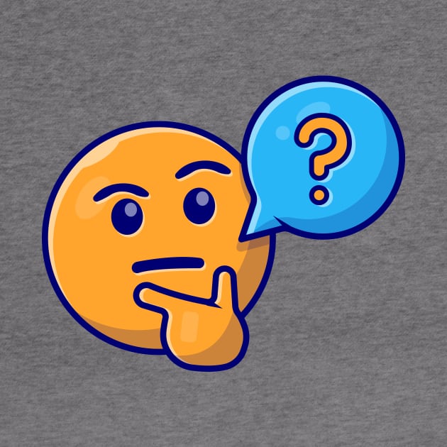 Thinking and Confusing Face Emoticon with Question Speech Bubble Cartoon Vector Icon Illustration by Catalyst Labs